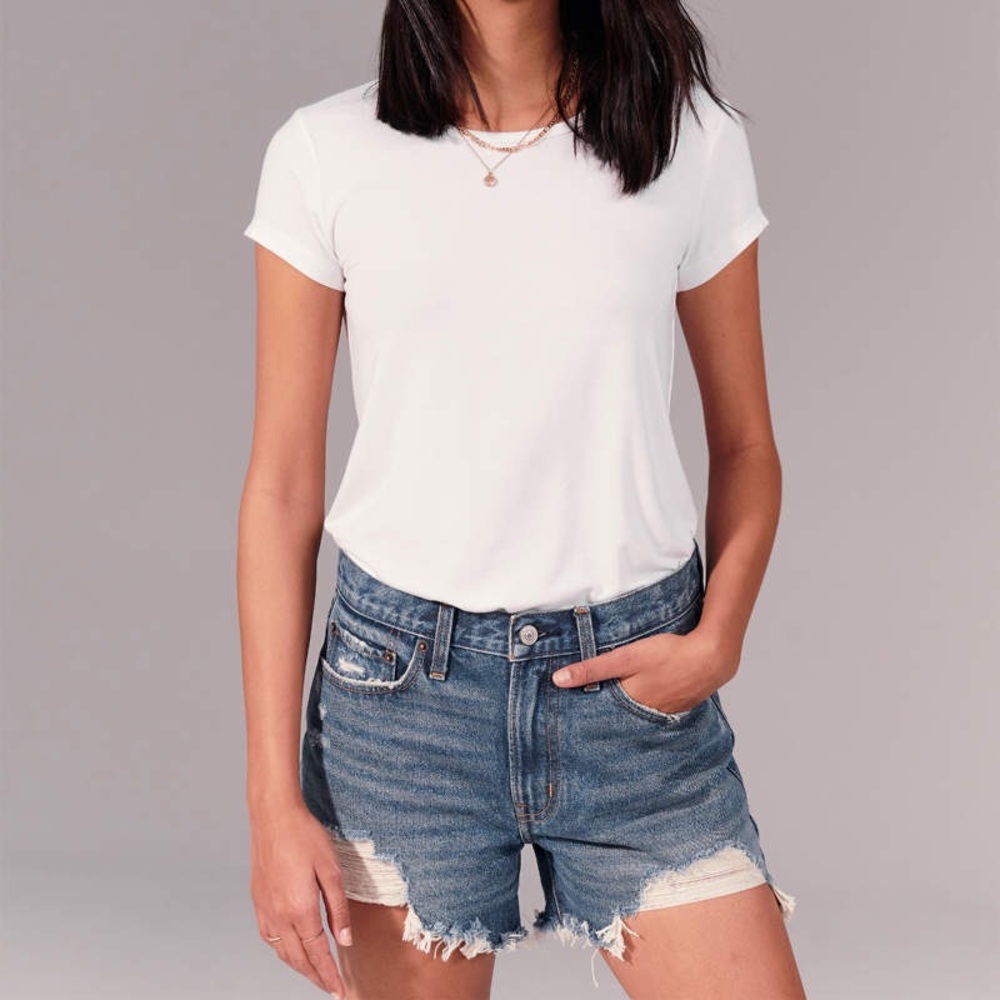 Abercrombie Dark Wash Boyfriend Shorts